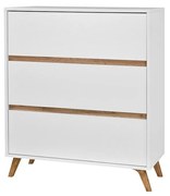 Comodă Barbara K3SZ WL04 (Alb + Alb + stejar craft auriu). 1059079