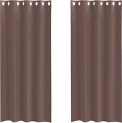 vidaXL Perdele Voile cu Oelii 2 buc Maro 140x245 cm