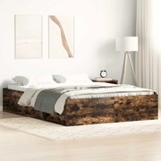 vidaXL Cadru de pat King Size, stejar fumuriu, 150x200 cm