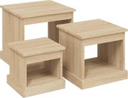 vidaXL Măsuțe de cafea, 3 buc., stejar sonoma, lemn prelucrat
