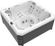 Minipiscina Malaga Life Deluxe alb lucios, Wellis, sistem stereo myMusic, 6 locuri, 218   218 cm