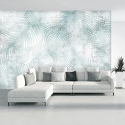 Fototapet - Frunze pe un perete de beton (147x102 cm)