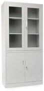 Dulap metalic universal cu uși despicate, 90 x 40 x 185 cm, încuietoare cu cilindru, gri deschis - ral 7035
