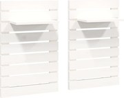 vidaXL Rafturi noptiere de perete, 2 buc., alb, lemn masiv de pin