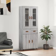 vidaXL Dulap înalt, gri sonoma, 69,5x34x180 cm, lemn compozit
