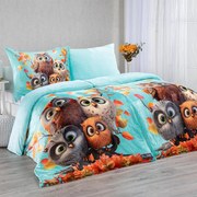 Lenjerie de pat din micropluş BUFNIŢE turcoaz