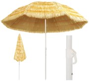 vidaXL Umbrelă de plajă, natural, 300 cm, stil hawaiian