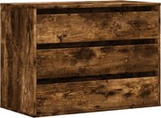 vidaXL Dulap colț cu sertare stejar fumuriu 80x41x58 cm lemn prelucrat
