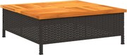 vidaXL Mască suport umbrelă de soare negru 70x70x25cm poliratan/acacia