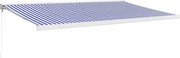 vidaXL Copertină retractabilă albastru/alb, 5x3 m, textil/aluminiu