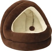 vidaXL Pat pentru pisici, maro și crem, 50x50x45 cm