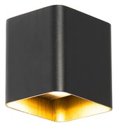 Aplică modernă neagră incluzând LED IP54 pătrat - Evi