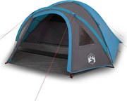 vidaXL Cort de camping cupolă pentru 4 persoane, albastru, impermeabil