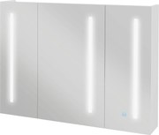Kleankin Dulap cu Oglindă LED pentru Baie, USB, Raft Reglabil, 90x15x70cm, Alb Lucios | Aosom Romania