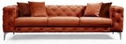 Canapea portocalie cu tapițerie din catifea 237 cm Como – Artie