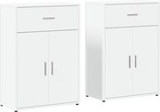 vidaXL Dulapuri, 2 buc., alb, 60x30x84 cm, lemn prelucrat