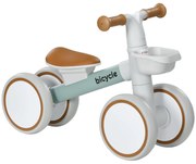 AIYAPLAY Bicicletă de Echilibru Copii 4 roți șa reglabilă, ghidon ergonomic aliaj aluminiu PP, copil 1-3 ani, Gri Maro Verde | Aosom Romania