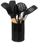 Accesorii de bucatarie in recipient metalic, 7 buc.