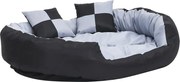 vidaXL Pernă reversibilă lavabilă pt câini gri și negru, 110x80x23 cm