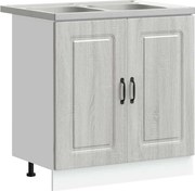 vidaXL Dulap de bucătărie cu ușă Kalmar Gri Sonoma 80 x 46 x 81,5 cm