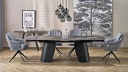 Masa extensibila Forum marmura neagra/negru L180-260 cm