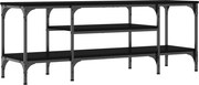 vidaXL Comodă TV, negru, 121x35x45 cm, lemn prelucrat & fier