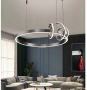 Lustra LED cu Telecomandă, 3 Tipuri De Lumină, Înălțime Reglabilă, 70W, Gri