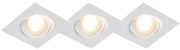 Set de 3 spoturi îngropate albe inclusiv LED reglabil în 3 trepte - Miu