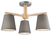 Lustr ELLIE 3xE27/60W/230V, montare pe tavan, gri/fag
