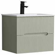 Trent 60 dulap de baie inferior cu chiuvetă ceramică 2 sertare, verde