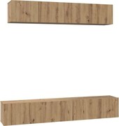 vidaXL Set comodă TV Pe perete 5 pcs Stejar Artizanal Lemn compozit