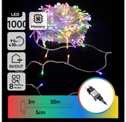 Aigostar - Instalație luminoasă de exterior pentru Crăciun, 1000 LED-uri, 8 funcții, lungime 53 m, IP44, multicoloră