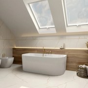 Cada freestanding Rune Birka riflat BTW acril alb lucios 170x80 cm