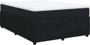 vidaXL Pat box spring cu saltea, negru, 140x190 cm, catifea