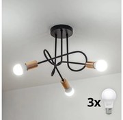Lustră aplicată LED OXFORD 3x E27/15W/230V neagră