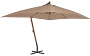 vidaXL Umbrelă consolă de grădină cu stâlp din lemn, taupe, 400x300 cm