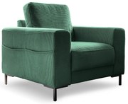 Fotoliu verde închis cu tapițerie din catifea reiată Lofty Lilly – Miuform