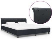 vidaXL Cadru de pat, negru, 180 x 200 cm, piele ecologică