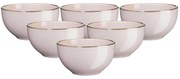 Bol de supă Mäser Metallic RIM Pink, 18,6 cm,6 buc.