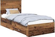 vidaXL Cadru de pat cu headboard Lemn vechi 90 x 190 cm Lemn compozit