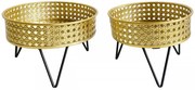 Set 2 suporturi pentru ghivece, auriu / negru, metal, Ø 20,5 / Ø 18 cm, Bossy Mauro Ferreti