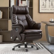 Prestige Executive AeroComfort P212 – Scaun Executiv Premium din Piele Naturală, Reclinabil Electric, Încălzire, Ventilație și Masaj Airbag, Suport pentru Picioare, 150 kg, Maro