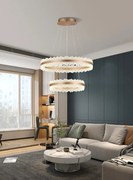 Lustra Suspendata Cu Telecomanda, 3 Tipuri De Lumina, Inaltime Reglabila, 288W, Maro