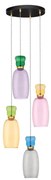 Lustra cu 4 pendule LED design modern Pluma multicolor