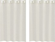 vidaXL Cortină din Voile cu perdele 2 pcs Crem 140 x 140 cm Poliester