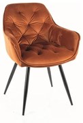 Scaun Cherry velvet cinnamon/negru Blu4215