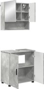 vidaXL Set de mobilier pentru baie Pe perete 2 pcs Gri din beton