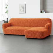 Huse cu două elastice GRAFITI NOU cărămizie canapea cu otoman dreapta (l. 170 - 300 cm)