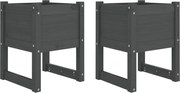 vidaXL Jardiniere, 2 buc., gri, 40x40x52,5 cm, lemn masiv de pin