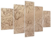 Tablou - Flori desenate (150x105 cm)